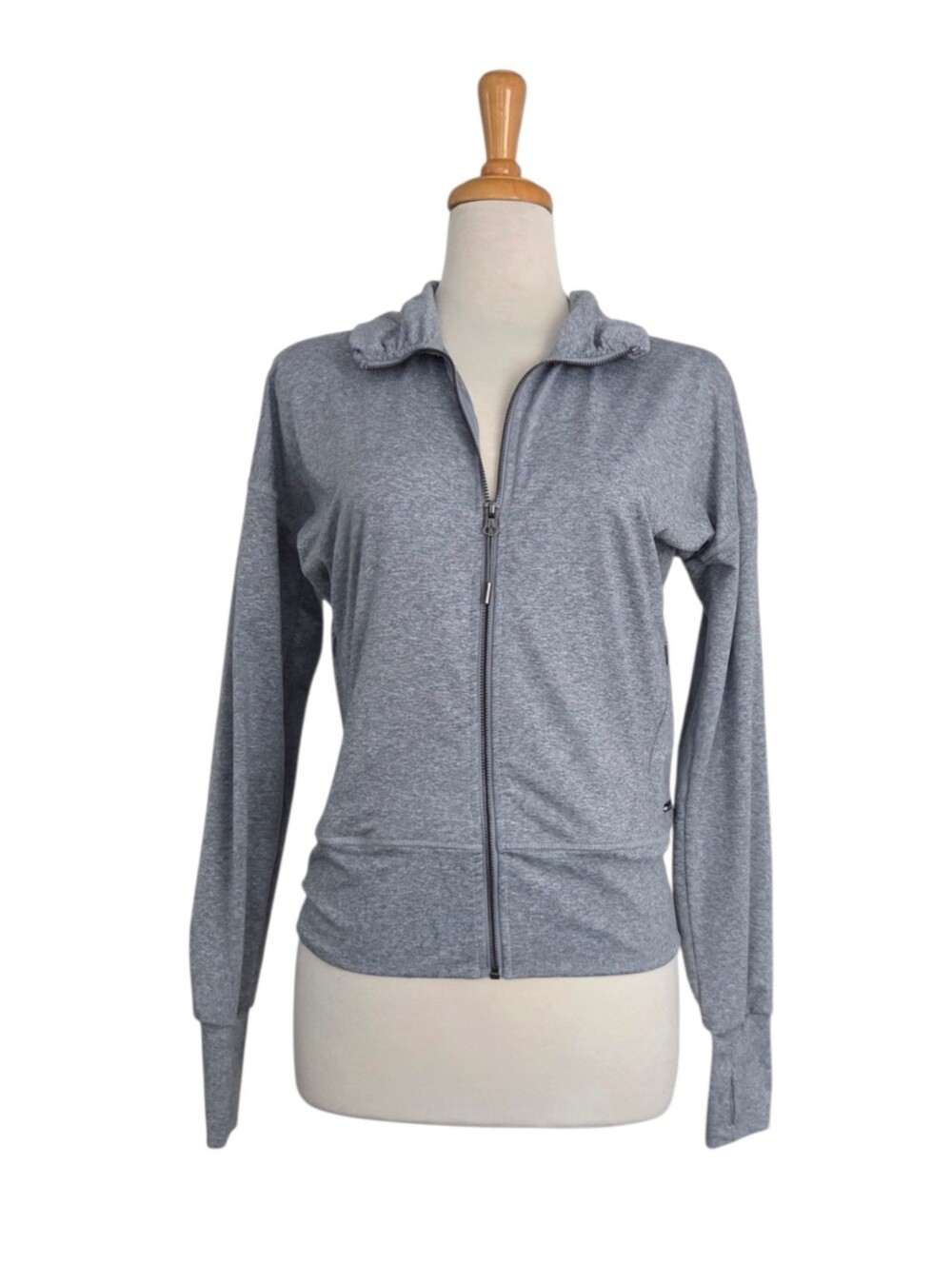 Mondetta Gray Active Zip Up Jacket Women's Size M Running Yoga